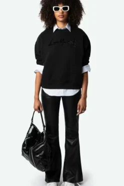 Oscar Love Yourself Diamante Sweatshirt Noir
