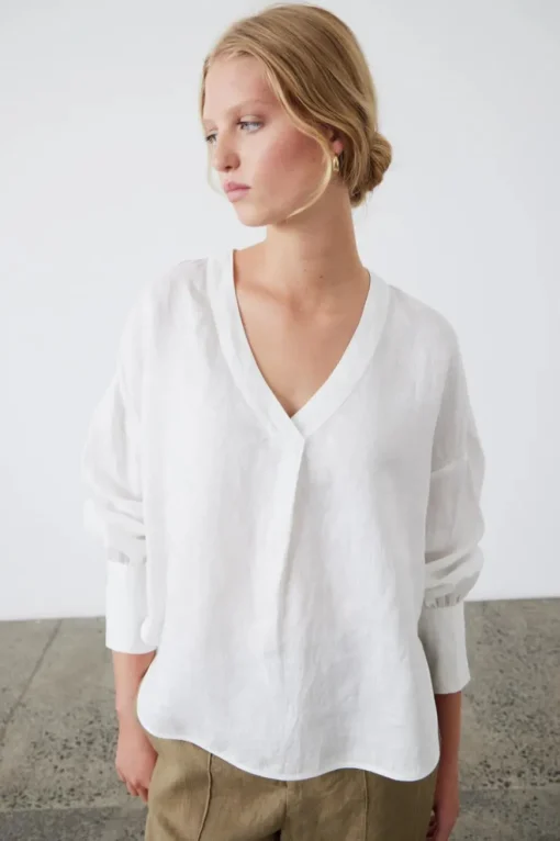 Palma Scoop Blouse White