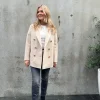 Peacoat Pressed Wool Almond