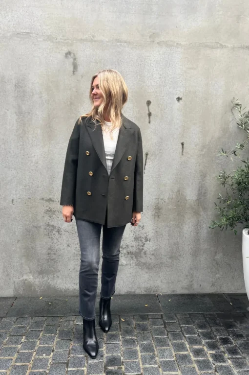 Peacoat Pressed Wool Dark Khaki