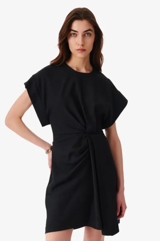 Pena Wrap Mini Dress Black