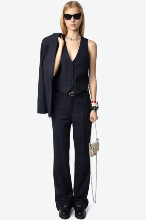Pistol Trousers 100% Virgin Wool Encre