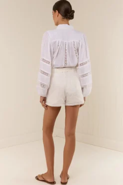 Porto Shorts White Linen