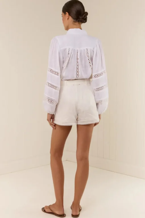Porto Shorts White Linen