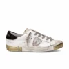 PRSX Low Woman Veau Velour Blanc Noir