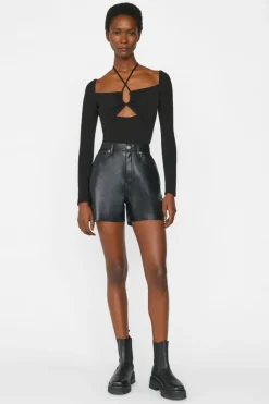 Recycled Leather Le Super High Short Noir