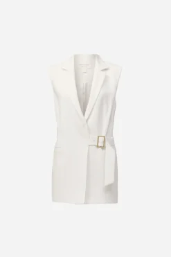 Renowned Sleeveless Blazer Ivory