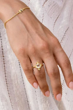 Reya Ring Gold With White Topaz