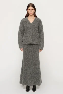 Sasha Fluffy Knit Charcoal