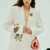Seb Embellished Blazer Cream