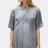 Short Sleeve Boyfriend Shirt Storm