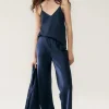 Silk Laundry Bias Cut Pants Midnight