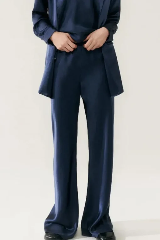 Silk Laundry Bias Cut Pants Midnight