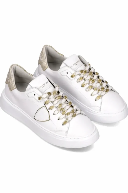Temple Low Woman Veau Glitter Blanc