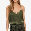 The Racer Charmeuse Cami Basil