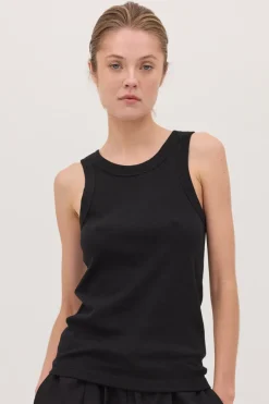 The Ribbed Tank Black