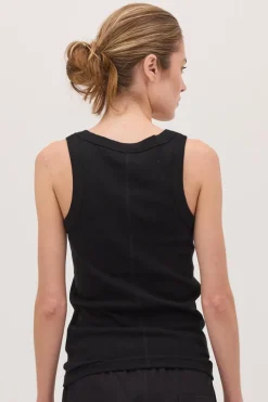 The Ribbed Tank Black