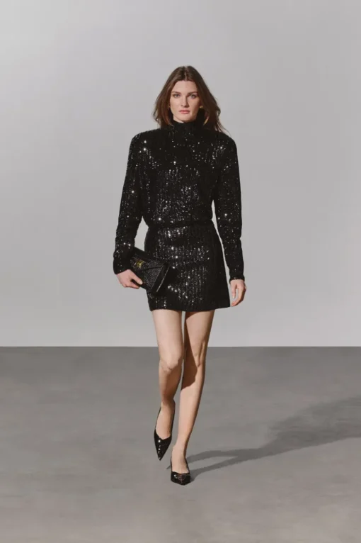 Tierra Skirt Black Sequin