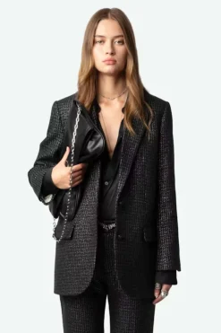 Viva Car Shimmer Blazer Noir